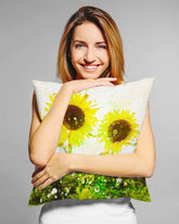 Watercolor Sunflowers Boho Floral Decorative Throw Pillow Accent Cushion | Botanical Cushion | Nature-inspired Pillow | Pillow Case Cover, Throw Pillows, $ 45.00, A Moment Of Now™